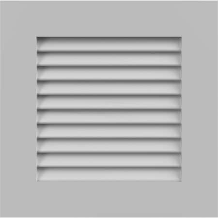 12W X 12H True Fit PVC Louver Shutters Sample, Primed